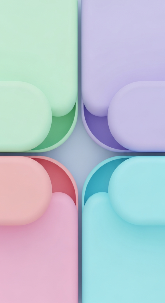 Cute abstract pastel rounded shapes design wallpaper