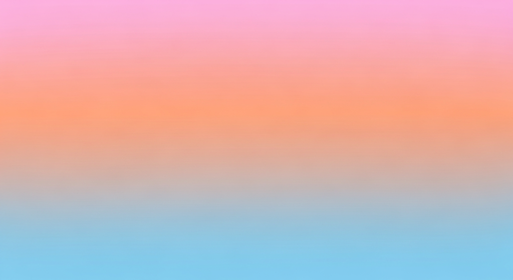 Cute pastel pink, orange, blue gradient background.