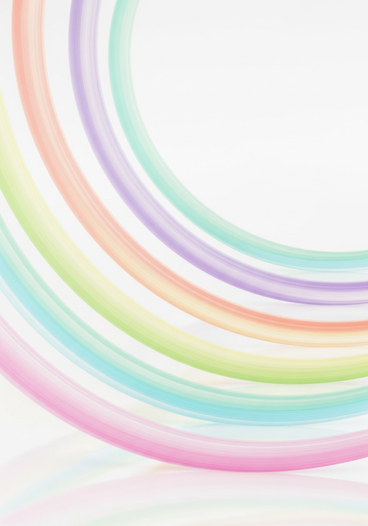 Cute pastel rainbow arcs on white background